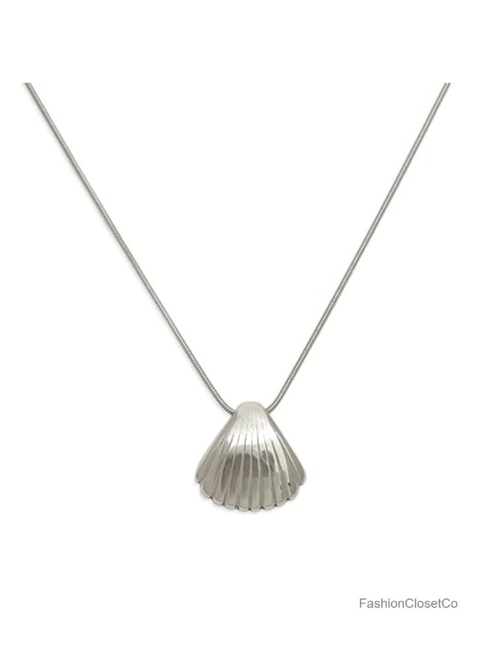 Shell Pendant Necklace 18k Gold Plated Titanium Stainless Steel Chain